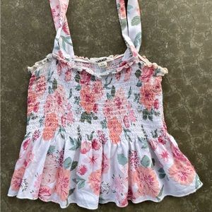 Floral stretchy tube-top